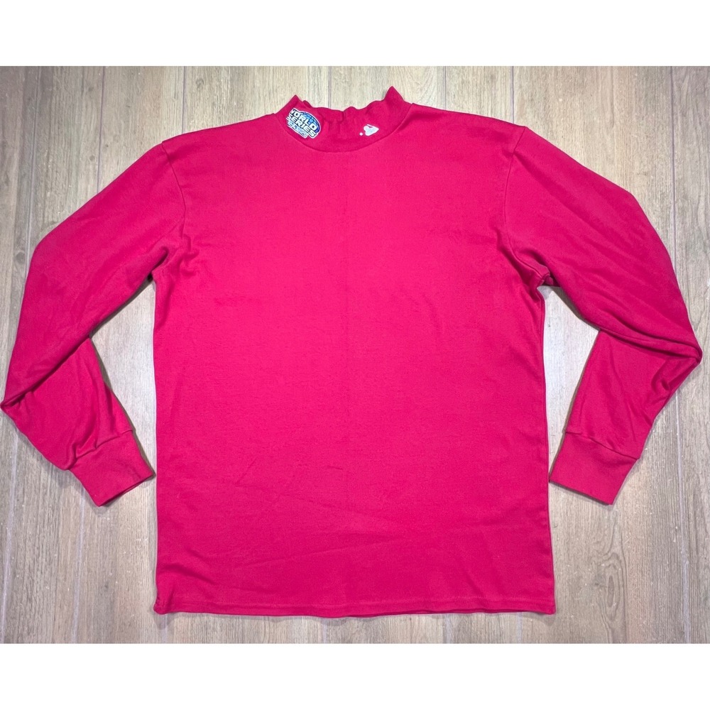 Majestic Mens 2004 World Series Mock Neck Long Sleeve Shirt Red MLB Athletic